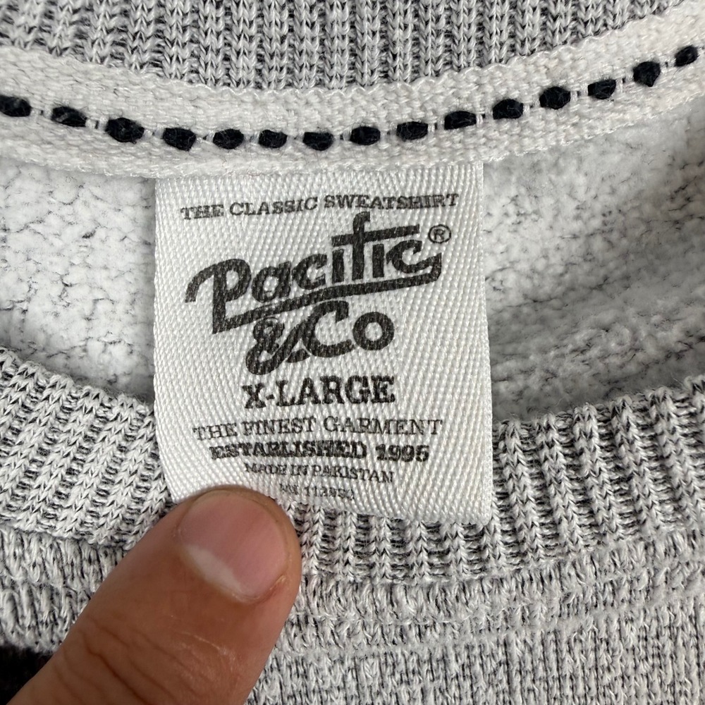 Pacific & Co Daytona Beach Florida Sweater Gray XL Pullover Embroidered